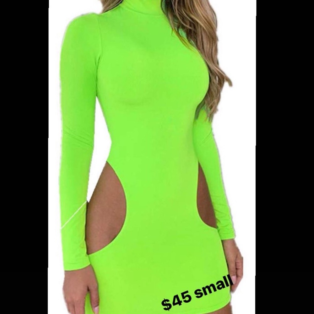 Neon cut out dress